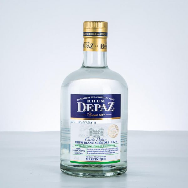 DEPAZ - RHUM BLANC - PARCELLE PAPAO - CANNE BLEUE - 2020 - 70CL - 48°